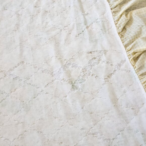 Retro‎ Country Quilted Thin Bedspread Coverlet Yellow Green Queen King Floral - Picture 11 of 12